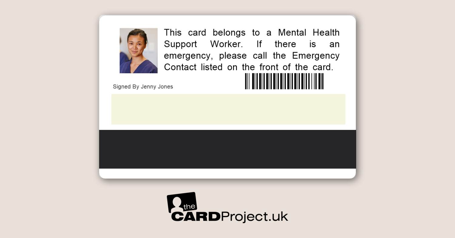 Mental Health Support Worker ID Card Premium (REAR)